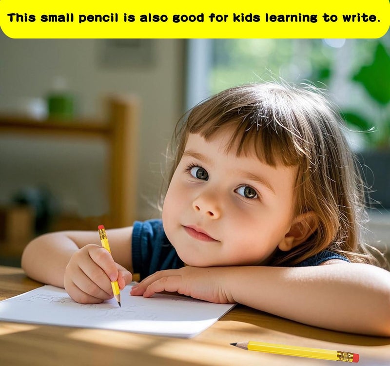 Adhere 25pcs Golf Pencils with eraser Hexagon Wooden Pencils Graphite 2B for Golf Event Scoring,Classroom,Wedding,Company Meetings,Pew, Pocket (Yellow1) - Image 5